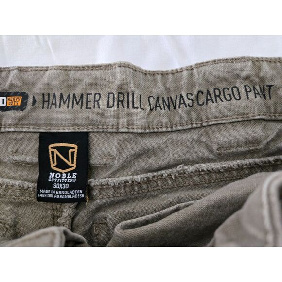 Noble Outfitters Hammer Drill Canvas Cargo Jeans Men 30x30 Green Flex Heavy Duty - Picture 5 of 8
